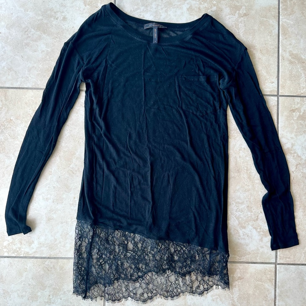BCBG MaxAzria Black Long Sleeve Top
